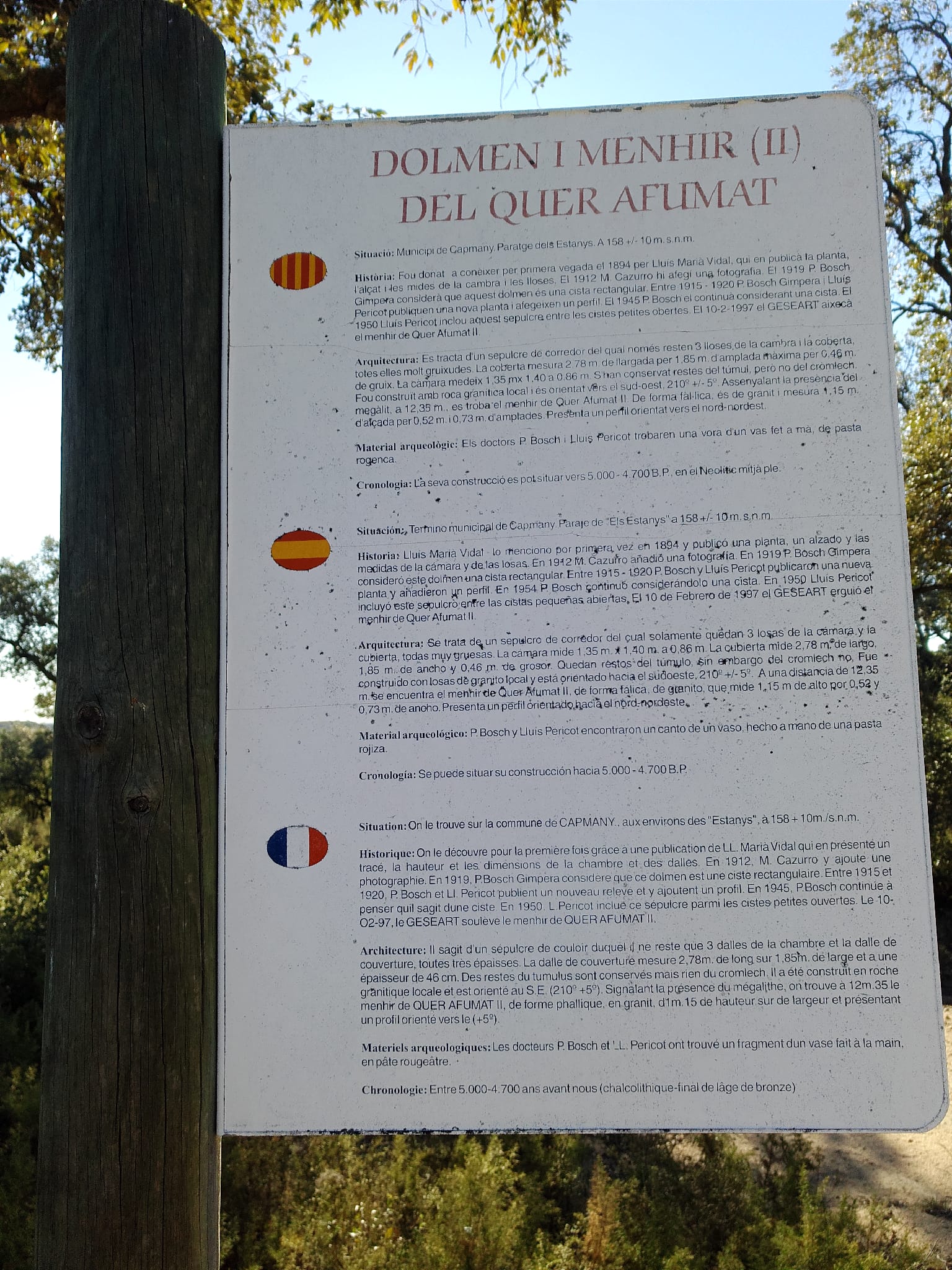 Dolmen i menhir del Quer Afumat